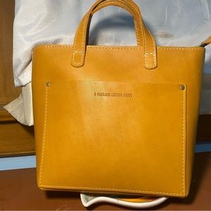 Portland leather goods mini crossbody tote - sunflower
